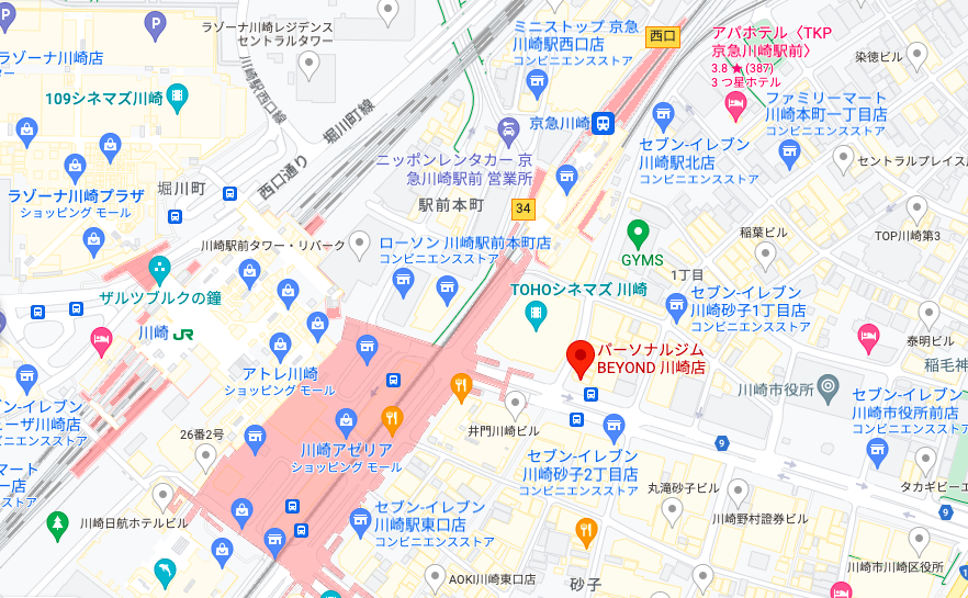 BEYOND川崎店　地図
